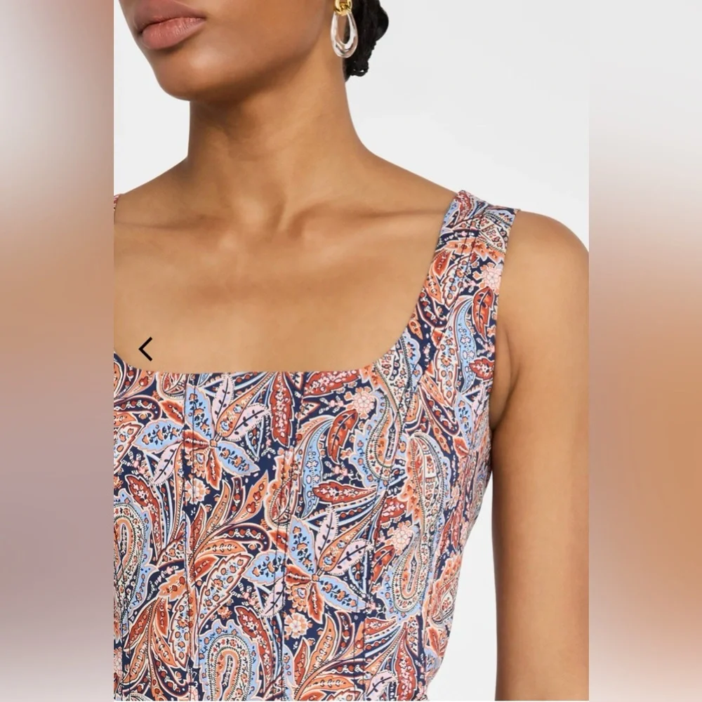 Veronica Beard Jolie Paisley Midi Dress - Picture 2 of 9
